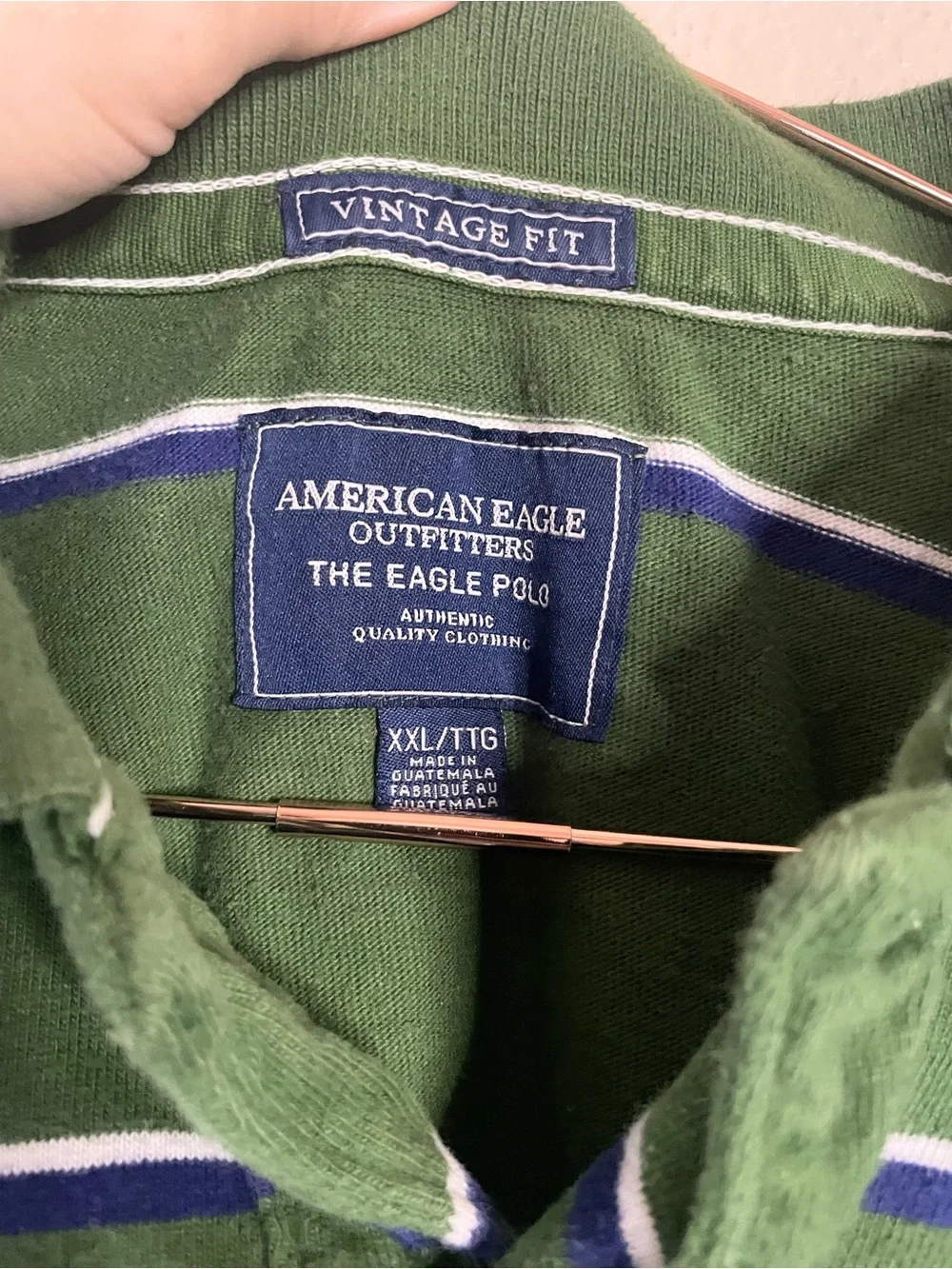 American Eagle Vintage Fit Green Rugby Polo XXL